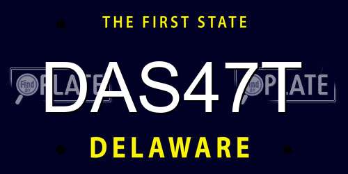 DAS47T Delaware License Plate
