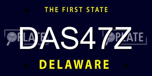 DAS47Z Delaware License Plate