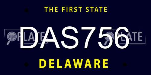 DAS756 Delaware License Plate