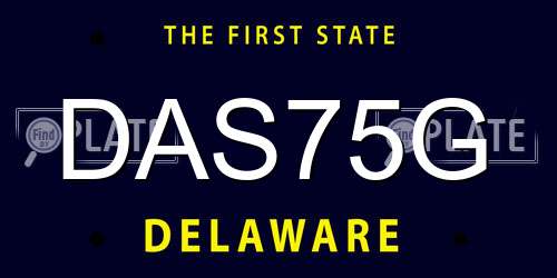 DAS75G Delaware License Plate
