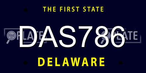 DAS786 Delaware License Plate