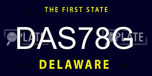 DAS78G Delaware License Plate