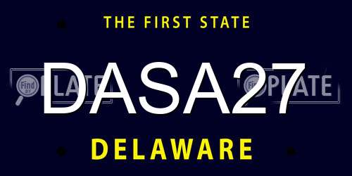 DASA27 Delaware License Plate
