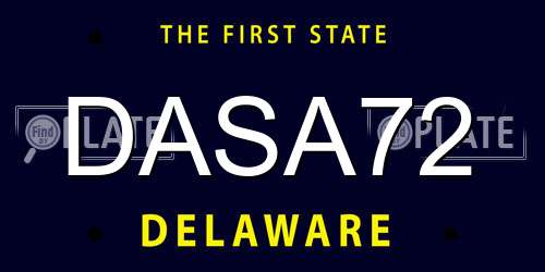 DASA72 Delaware License Plate