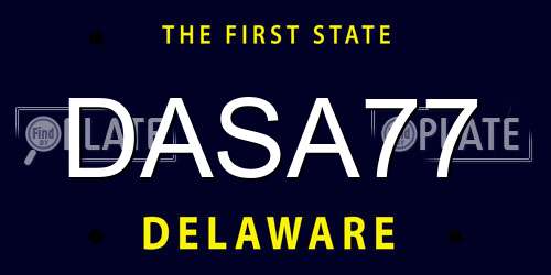 DASA77 Delaware License Plate