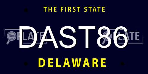 DAST86 Delaware License Plate