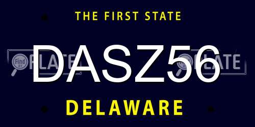 DASZ56 Delaware License Plate
