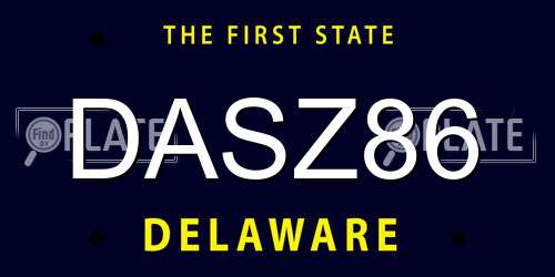 DASZ86 Delaware License Plate