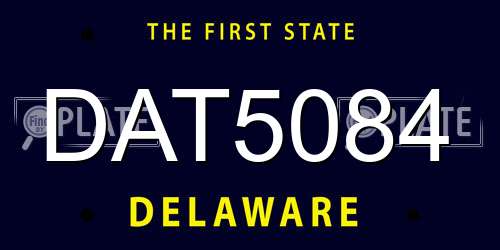 DAT5084 Delaware License Plate