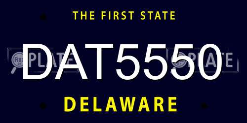 DAT5550 Delaware License Plate