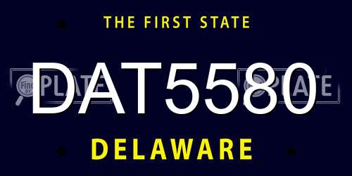 DAT5580 Delaware License Plate