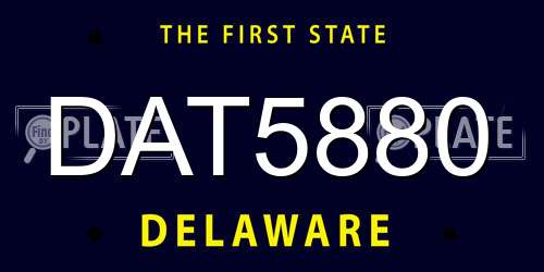 DAT5880 Delaware License Plate