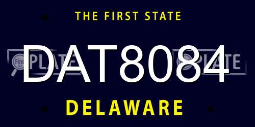 DAT8084 Delaware License Plate