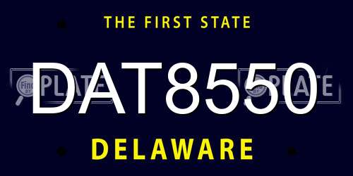 DAT8550 Delaware License Plate