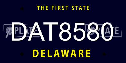 DAT8580 Delaware License Plate