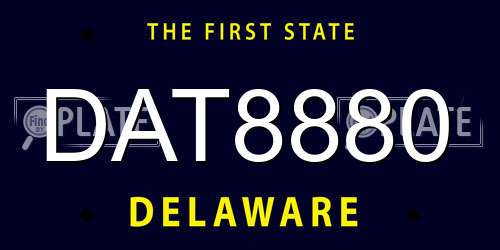 DAT8880 Delaware License Plate