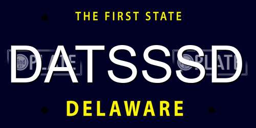 DATSSSD Delaware License Plate