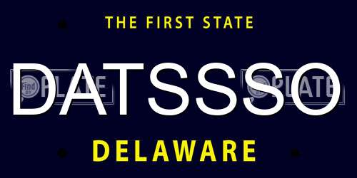 DATSSSO Delaware License Plate