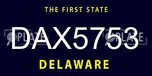 DAX5753 Delaware License Plate