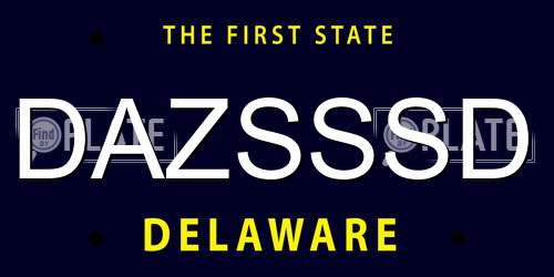 DAZSSSD Delaware License Plate