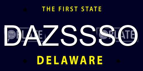 DAZSSSO Delaware License Plate