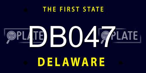 DB047 Delaware License Plate