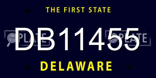 DB11455 Delaware License Plate