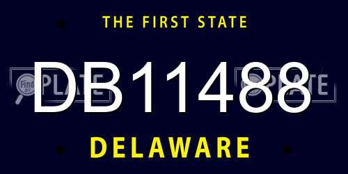 DB11488 Delaware License Plate