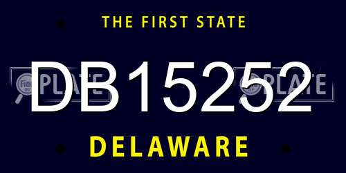 DB15252 Delaware License Plate