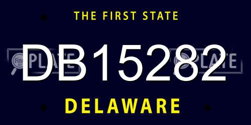 DB15282 Delaware License Plate
