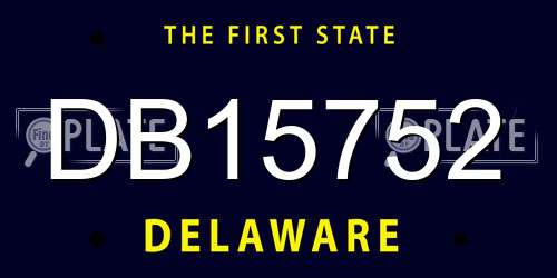 DB15752 Delaware License Plate