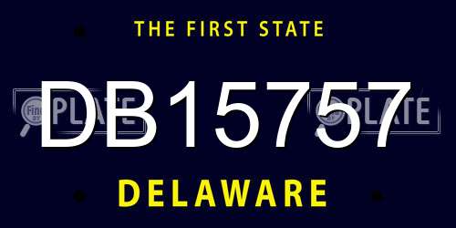 DB15757 Delaware License Plate