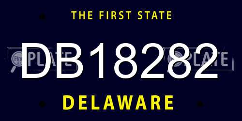 DB18282 Delaware License Plate