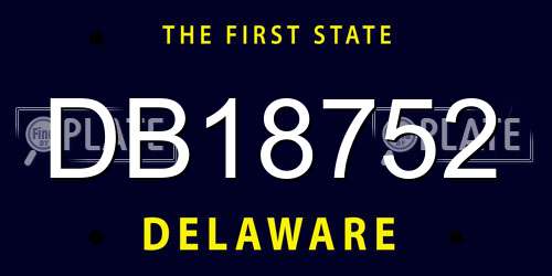 DB18752 Delaware License Plate