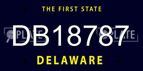 DB18787 Delaware License Plate