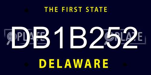 DB1B252 Delaware License Plate