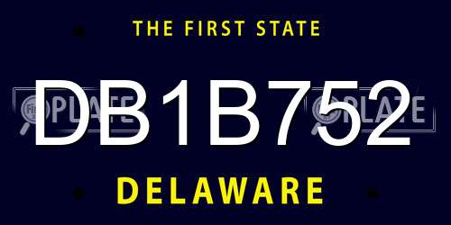 DB1B752 Delaware License Plate