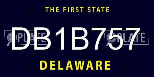 DB1B757 Delaware License Plate