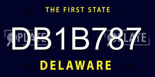 DB1B787 Delaware License Plate