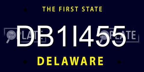 DB1I455 Delaware License Plate