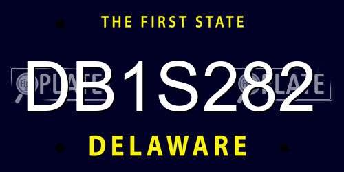 DB1S282 Delaware License Plate