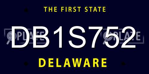DB1S752 Delaware License Plate