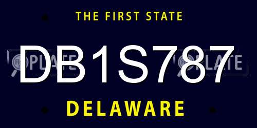 DB1S787 Delaware License Plate