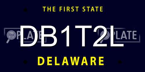 DB1T2L Delaware License Plate