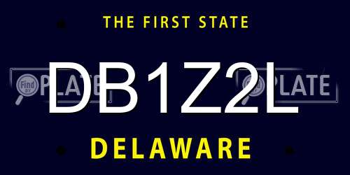 DB1Z2L Delaware License Plate
