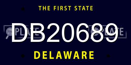 DB20689 Delaware License Plate