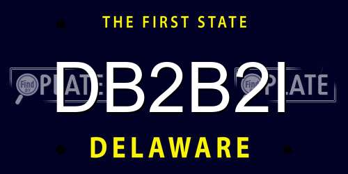 DB2B2I Delaware License Plate