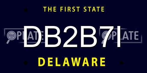 DB2B7I Delaware License Plate