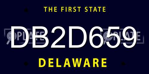 DB2D659 Delaware License Plate