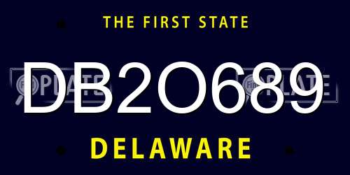 DB2O689 Delaware License Plate